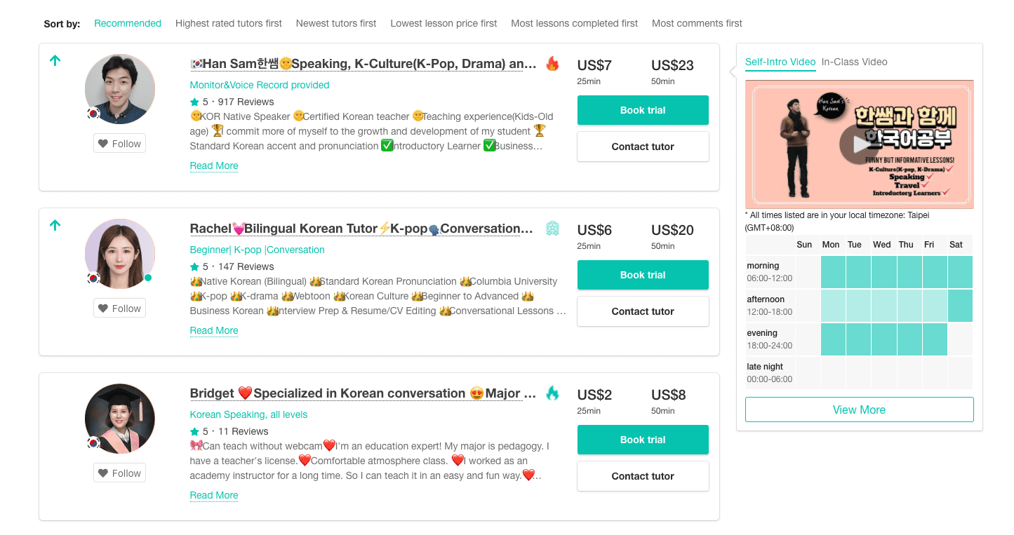 10 Best sites to Find Korean Tutors in & Near Me